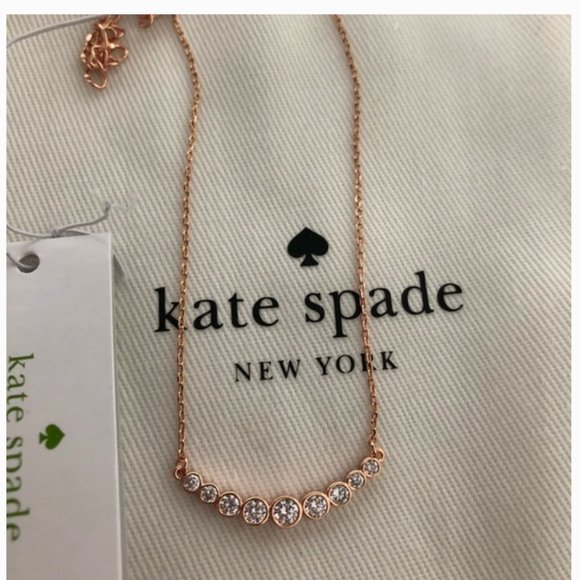 kate spade full circle necklace clear rose gold nw - Picture 7 of 8